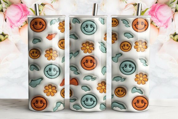 3D Flower Smile Inflated Tumbler Warp Design Guide