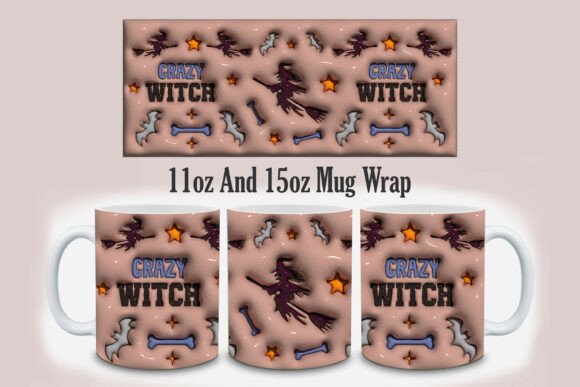3d Inflated Crazy Witch Mug Design: A Playful Twist for Sublimation Creators