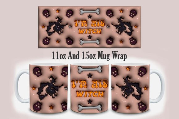 3D Inflated I’m His Witch Mug Design