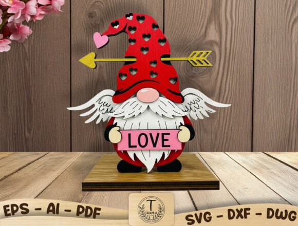 Creating Romantic Decor with a Valentine Gnome 3D Layered Laser Cut SVG
