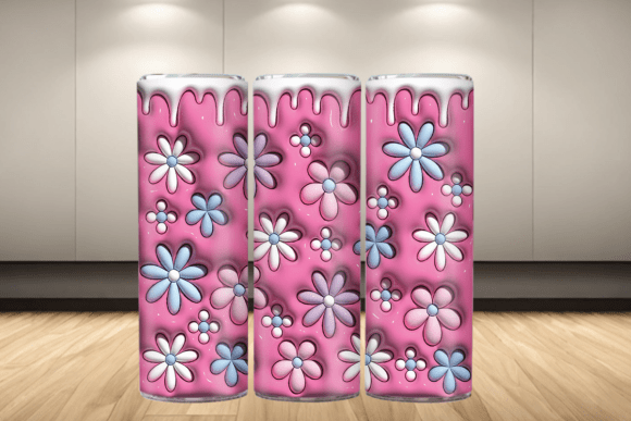 Creating Stunning 3D Effects with an Inflated Floral Tumbler Wrap PNG