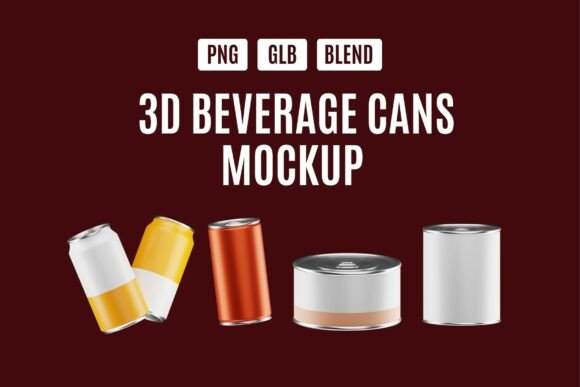 Elevating Brand Visuals with Beverage Can Mockup Kit Set 03