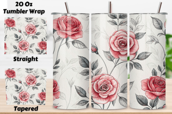 Elevating Sublimation Projects with the 3D Charcoal Sketch Rose Seamless Tumbler Design
