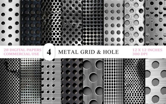 Evaluating Industrial Metal Grid Hole Pattern Backgrounds for Design Projects
