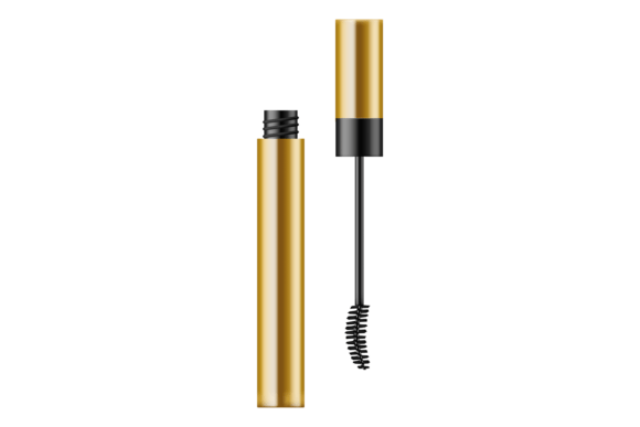 Evaluating Realistic Golden Tube Mascara Packaging for Brand Identity