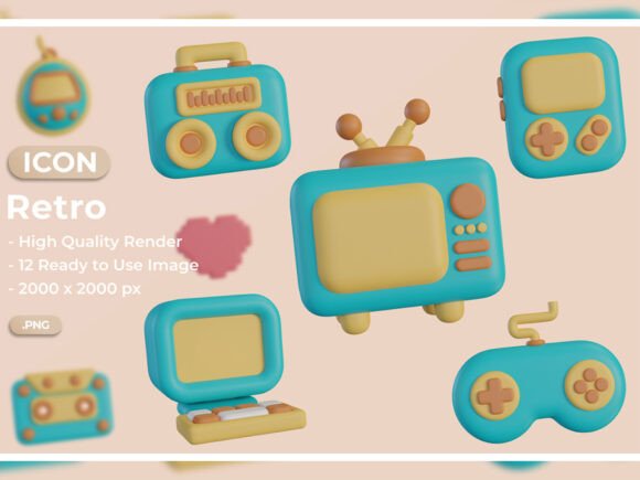 Evaluating the 3D Retro Icon Set for Modern Design Workflows
