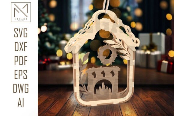 Fireplace Christmas Ornament SVG Guide
