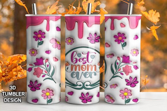 Happy Mothers Day 3D Inflated Tumbler Design