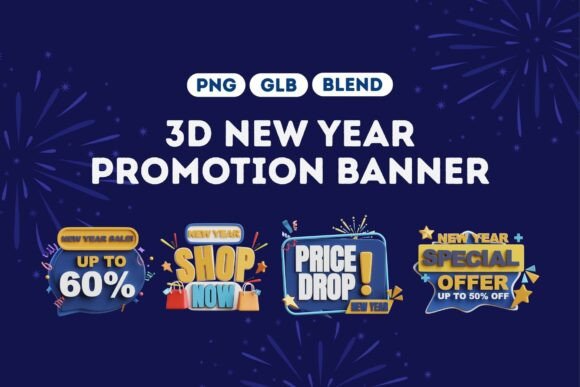 Maximizing Holiday Campaigns with 3D New Year Sale Banner Pack 4