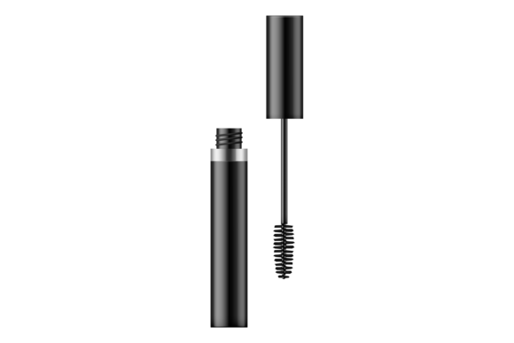 Realistic Black Tube Mascara Packaging