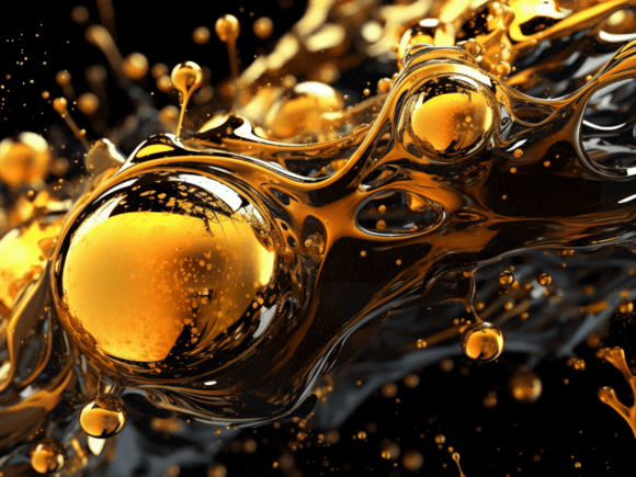 Transforming Digital Design with the Liquid Gold Spiral Abstract Background